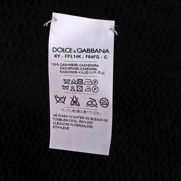 DOLCE & GABBANA SWEATER BLACK CASHMERE CARDIGAN TOP sz IT 44 US 8 - Picture 8 of 8